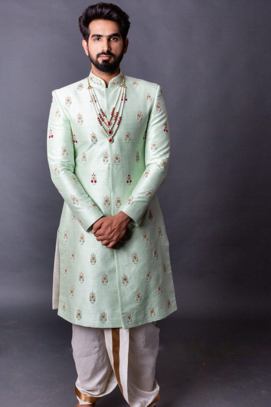 sea green sherwani