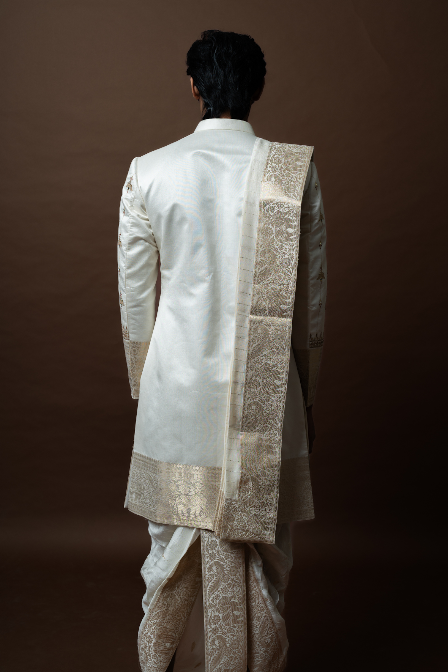 Embroidered Sherwani with Zari Detailing