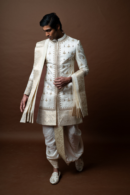 Embroidered Sherwani with Zari Detailing