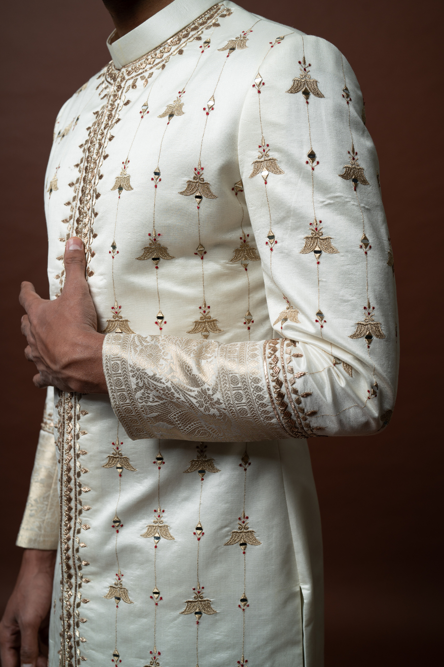 Embroidered Sherwani with Zari Detailing