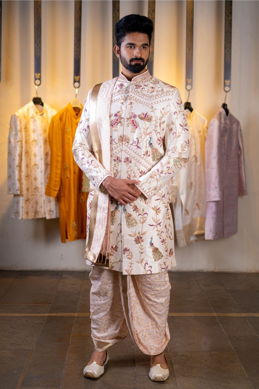 Cream Sherwani