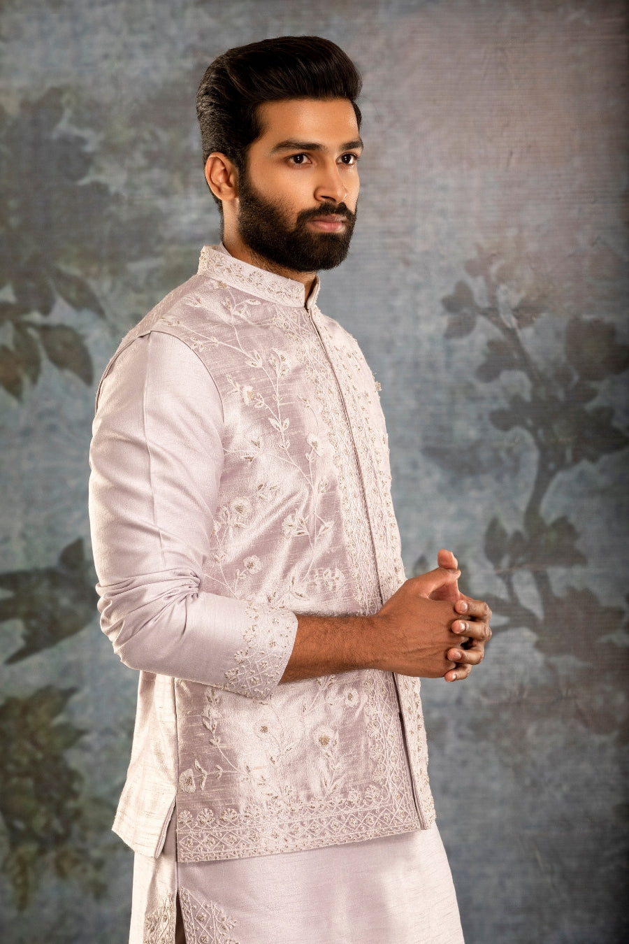 Purple Waistcoat Kurta