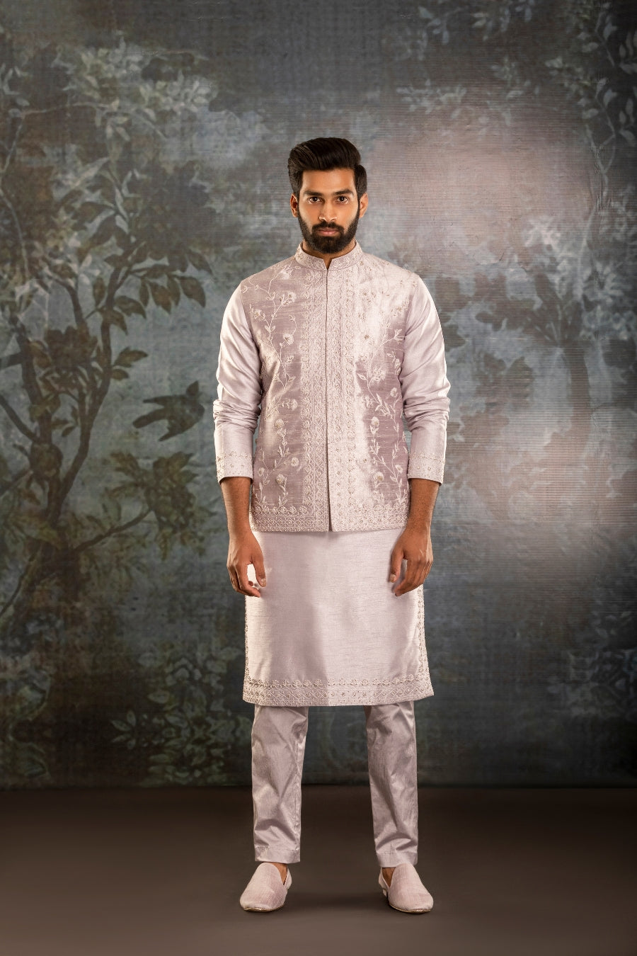 Purple Waistcoat Kurta