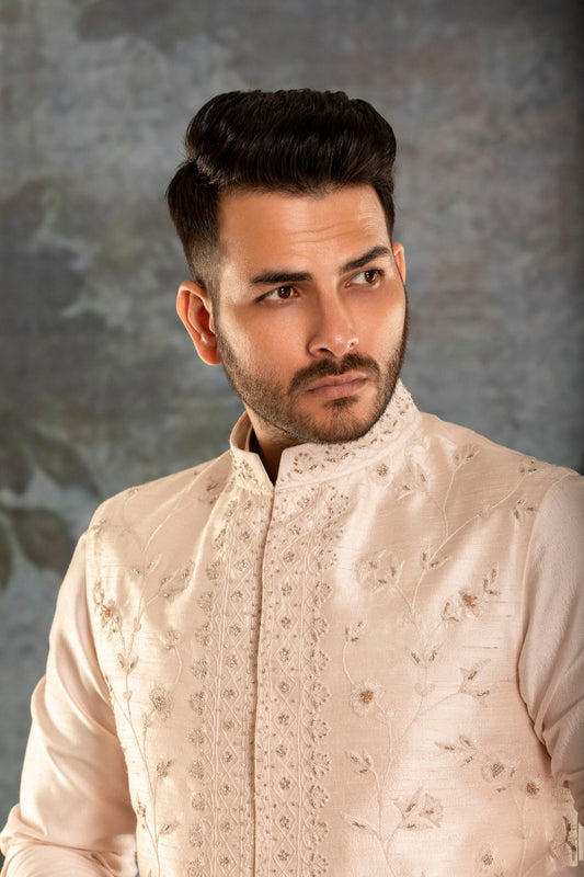 Cream Waistcoat Kurta