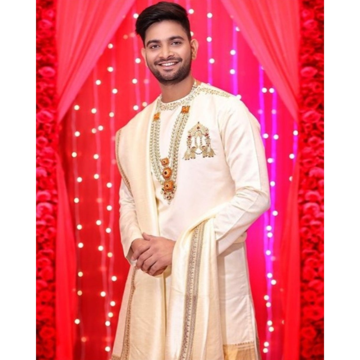 Cream Kurta with Dhoti