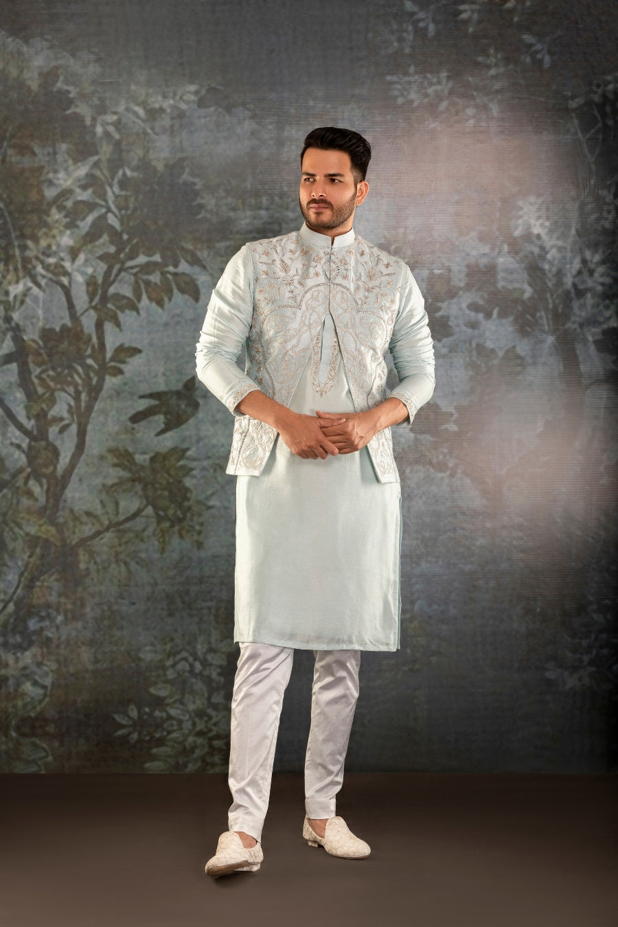 Blue Waistcoat Kurta