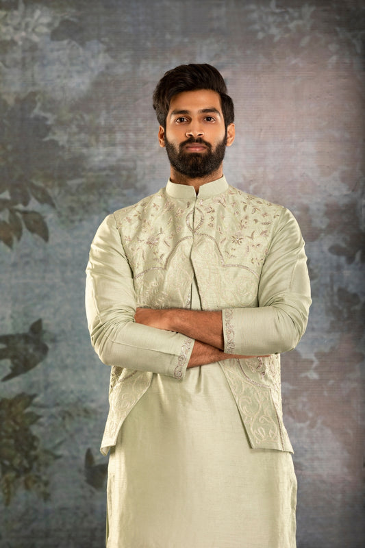 Kurta Waistcoat light grean