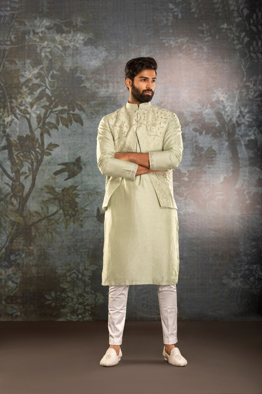 Kurta Waistcoat light grean