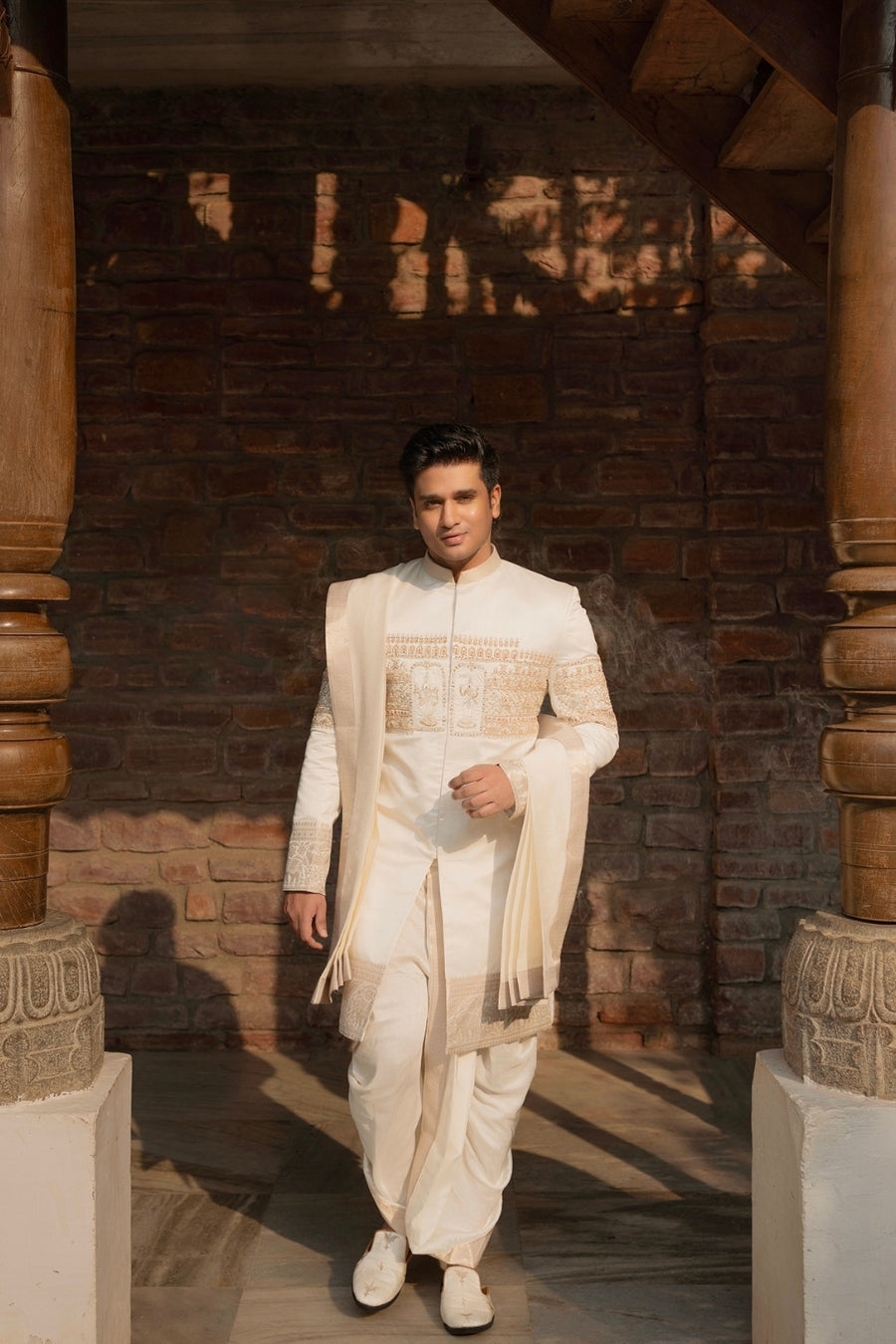 Ivory Royal Embroidered Sherwani