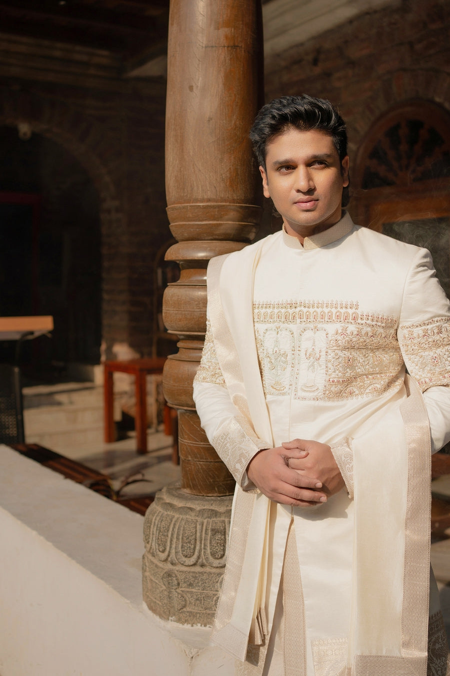 Ivory Royal Embroidered Sherwani