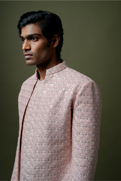 Blush Pink Embroidered Jodhpuri Suit