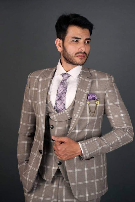 REGAL ELEGANCE CHECKERED SUITS