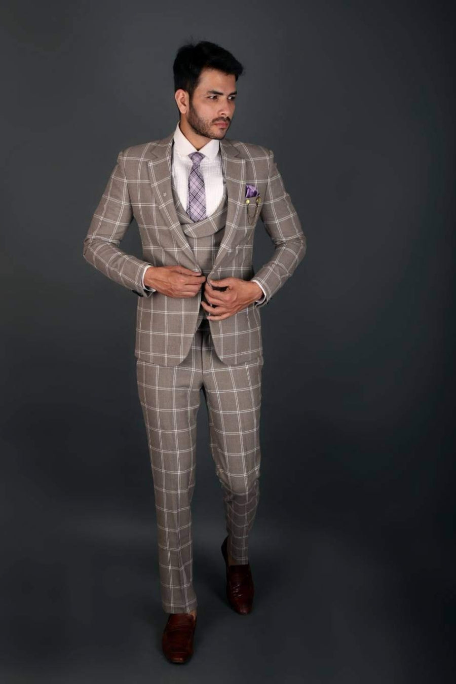 REGAL ELEGANCE CHECKERED SUITS