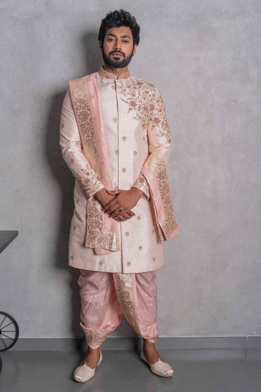 Peach Sherwani For Wedding